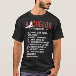Camiseta Lista de Verificação da Despedida de Solteiro Dive