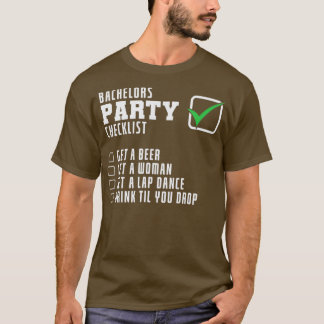Camiseta lista de verificação da parte de stag