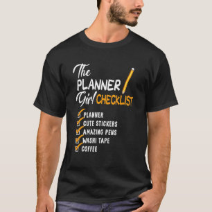 Camiseta Lista de Verificação da Rapariga do Planejador Can