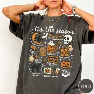 Camiseta Lista de Verificação da Temporada Assustadora Hall