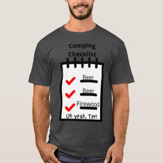 Camiseta Lista de verificação de acampamento