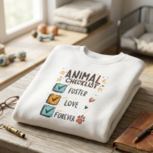 Camiseta Lista de Verificação de Animais Amor de Adoção Res