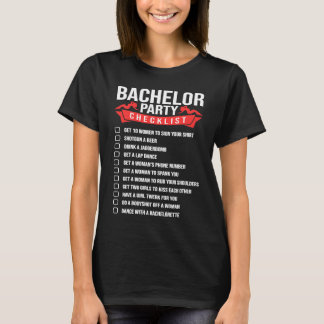 Camiseta Lista de Verificação de Despedida de Solteiro para