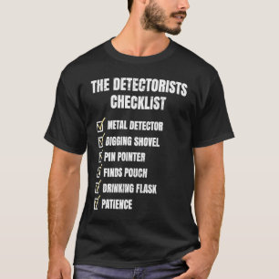 Camiseta Lista de Verificação de Detectorista de Pesca de T
