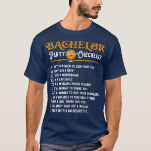 Camiseta Lista De Verificação De Festas De Bachelor Engraça