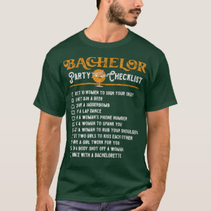 Camiseta Lista De Verificação De Festas De Bachelor Engraça
