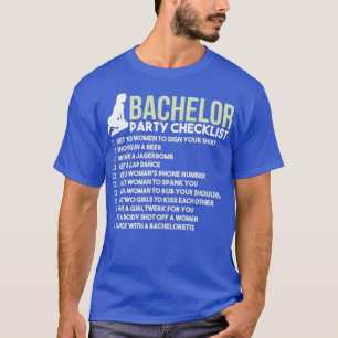 Camiseta Lista de verificação de licenciatura JGA Bridegroo