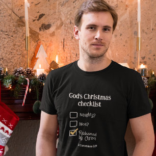 CAMISETA LISTA DE VERIFICAÇÃO DE NATAL DE DEUS
