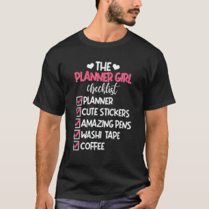 Camiseta Lista de Verificação de Rapariga do Planejador Can