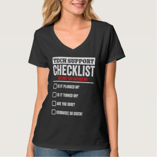 Camiseta Lista de Verificação de Suporte Técnico Helpdesk