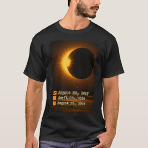 Camiseta Lista de Verificação do Eclipse Solar Total 8 de a