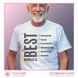Camiseta Lista de Verificação do Melhor Avô do Mundo