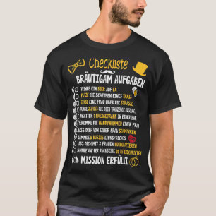 Camiseta Lista de verificação do Poltern JGA de Tarefas do