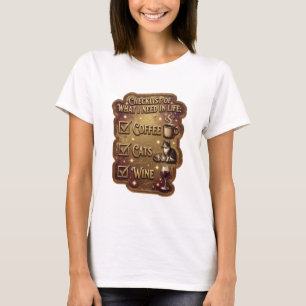 CAMISETA LISTA DE VERIFICAÇÃO DO QUE EU PRECISO NA VIDA CAF