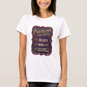 CAMISETA LISTA DE VERIFICAÇÃO DO QUE EU PRECISO NA VIDA GAT