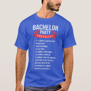 Camiseta Lista De Verificação Funny Bachelor Party Para Fes