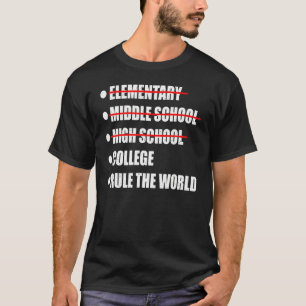 Camiseta Lista De Verificação No Primeiro Dia Da Faculdade