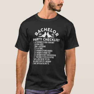 Camiseta Lista de Verificação para a Festa de Despedida de