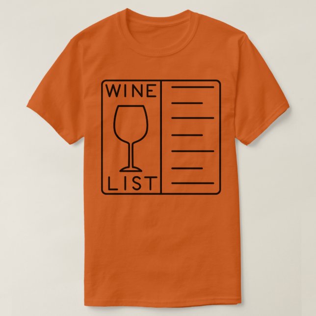 Camiseta Lista de vinhos (Frente do Design)