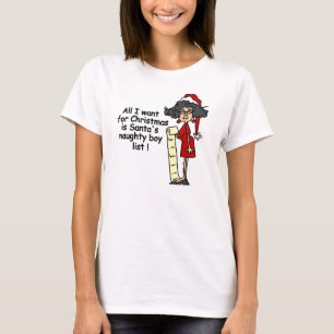 Camiseta Lista do menino impertinente do papai noel