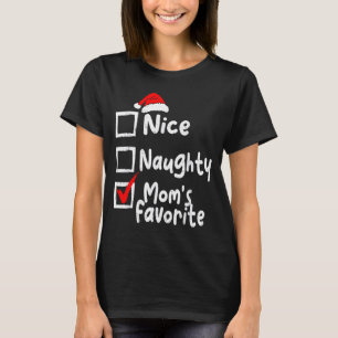 Camiseta Lista Engraçada de Natal da Mamãe Legal e Travessa