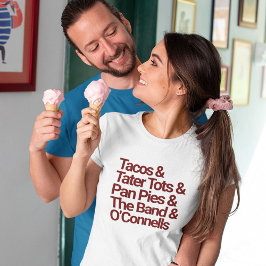 Camiseta Lista Moderna de Coisas Favoritas