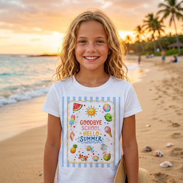 Camiseta Listrada Festa de Fim de Ano Escolar (Criador carregado)