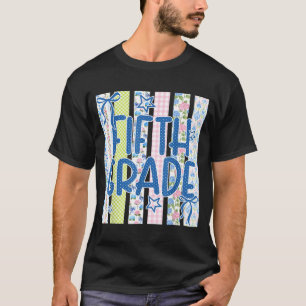 Camiseta Listrado laço coquete de quinta série volta à esco