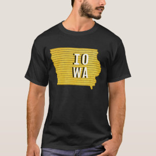 Camiseta Listras Amarelas de Iowa Oversized