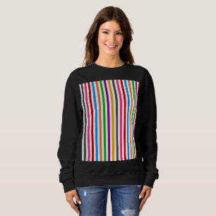 Camiseta Listras Arco-Íris Colorido Design - Branco 