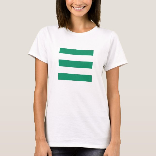 Camiseta Listras brancas e verdes clássicas em um (Frente)