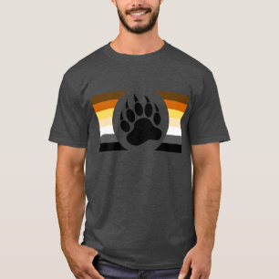 Camiseta listras da bandeira do orgulho Bear Paw Bear