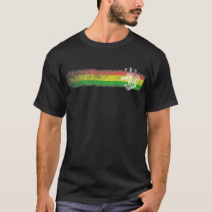 Camiseta Listras da reggae de Rasta com leão coroado