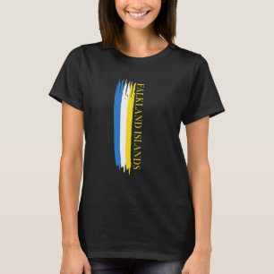 Camiseta Listras de Cor da Bandeira das Ilhas Falkland