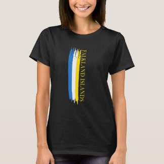 Camiseta Listras de Cor da Bandeira das Ilhas Falkland