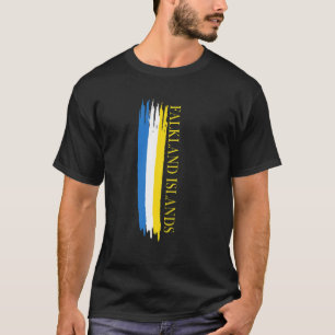 Camiseta Listras de Cor da Bandeira das Ilhas Falkland