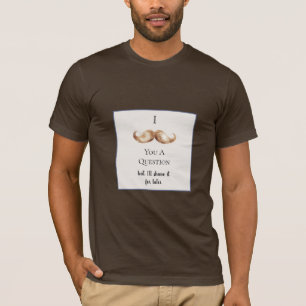 Camiseta Listras De Creme Azul Bigode Você Uma Pergunta
