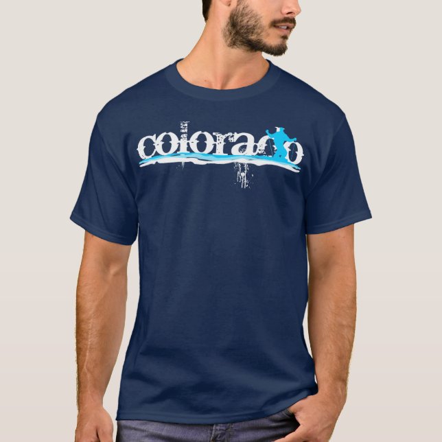 Camiseta listras de esqui downhill: colorado (Frente)