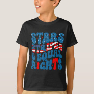 Camiseta Listras de estrelas e direitos iguais 4 de julho d