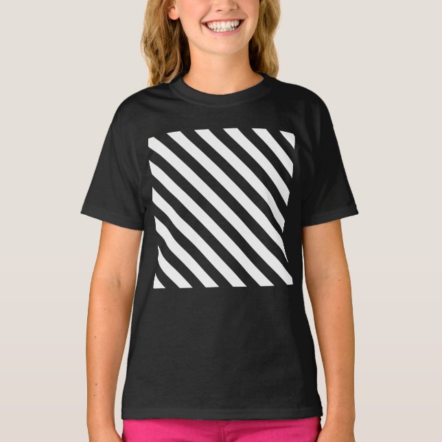 Camiseta Listras Diagonais Mono Padrão (Frente)