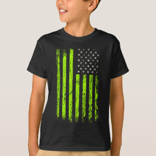 Camiseta Listras E Estrelas Verdes. bandeira americana dos 