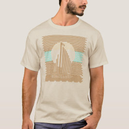 Camiseta Listras e linhas abstrato do veleiro