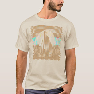 Camiseta Listras e linhas abstrato do veleiro