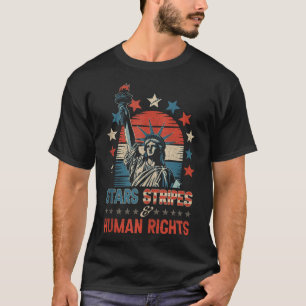 Camiseta Listras Estrelas E Direitos Humanos Engraçado 4 De