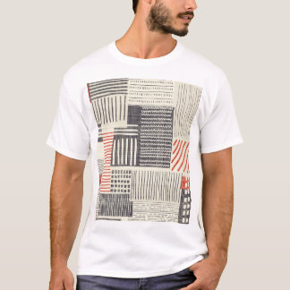 Camiseta Listras geométricas desenhadas à mão, padrão sem c