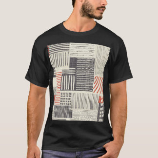 Camiseta Listras geométricas desenhadas à mão, padrão sem c