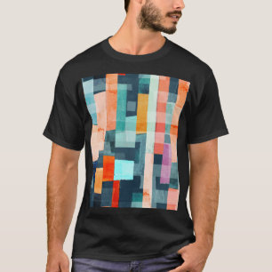 Camiseta Listras geométricas multicolores, padrão de tendên