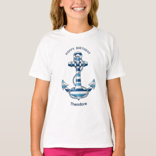 Camiseta Listras Náuticas Âncora Aniversário
