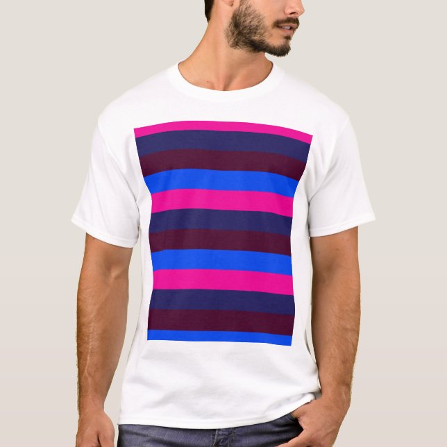 Camiseta Listras neon à meia-noite (Frente)