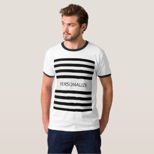 Camiseta Listras Ombre de Prata Falsa Contemporâneas & Pret